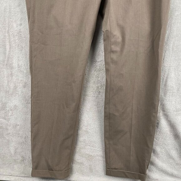 H&M Men's Trousers 33W 34x28 Measured Slim Fit Brown Recycled Polyester - Picture 9 of 16